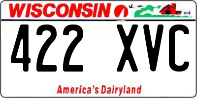 WI license plate 422XVC