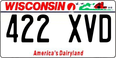 WI license plate 422XVD