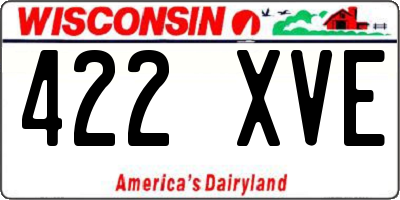 WI license plate 422XVE