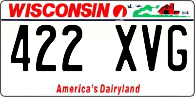 WI license plate 422XVG