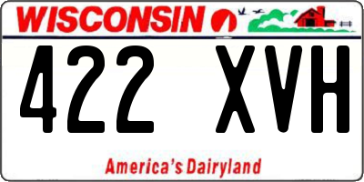 WI license plate 422XVH