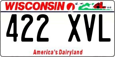 WI license plate 422XVL