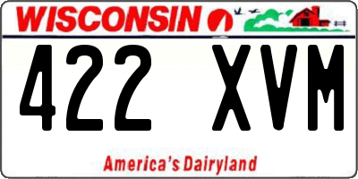 WI license plate 422XVM