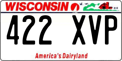 WI license plate 422XVP