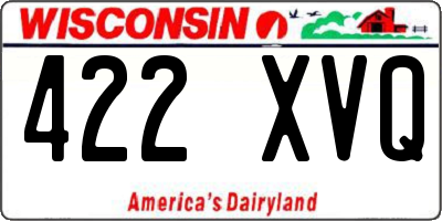 WI license plate 422XVQ
