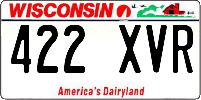 WI license plate 422XVR
