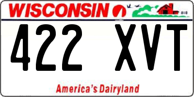 WI license plate 422XVT