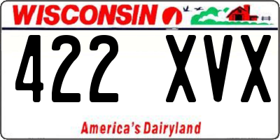 WI license plate 422XVX