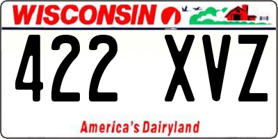 WI license plate 422XVZ