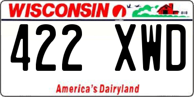 WI license plate 422XWD