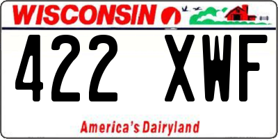 WI license plate 422XWF