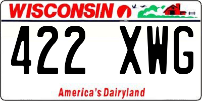 WI license plate 422XWG