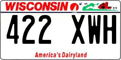 WI license plate 422XWH