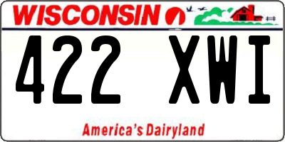 WI license plate 422XWI