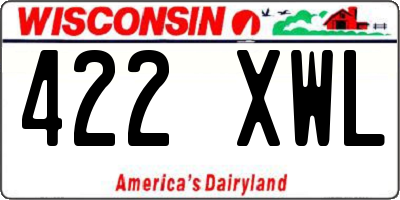 WI license plate 422XWL