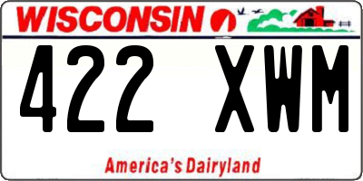 WI license plate 422XWM