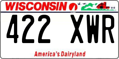 WI license plate 422XWR