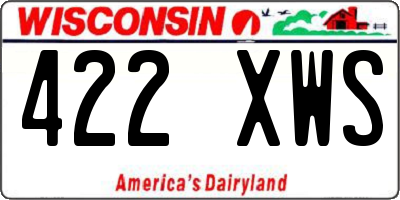 WI license plate 422XWS