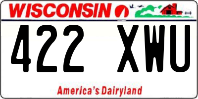 WI license plate 422XWU