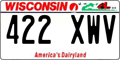 WI license plate 422XWV