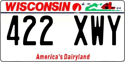 WI license plate 422XWY