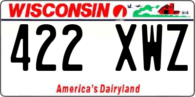 WI license plate 422XWZ