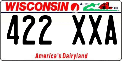 WI license plate 422XXA