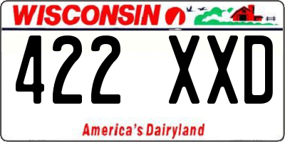WI license plate 422XXD
