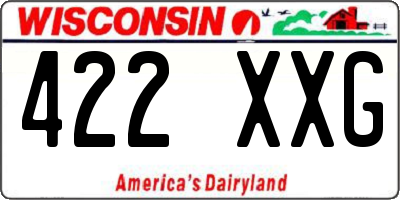 WI license plate 422XXG