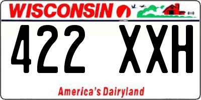 WI license plate 422XXH