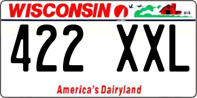 WI license plate 422XXL