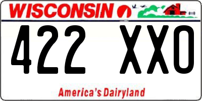 WI license plate 422XXO