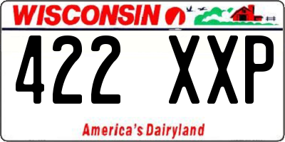 WI license plate 422XXP