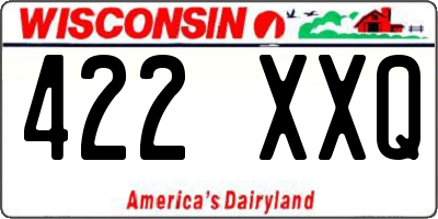 WI license plate 422XXQ