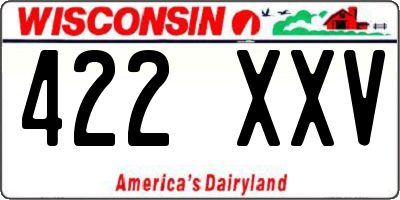 WI license plate 422XXV