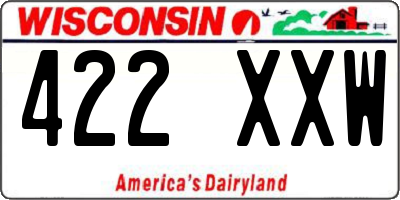 WI license plate 422XXW