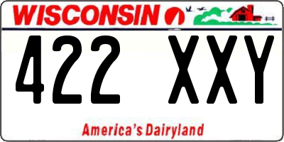 WI license plate 422XXY