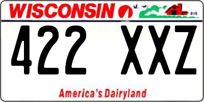 WI license plate 422XXZ