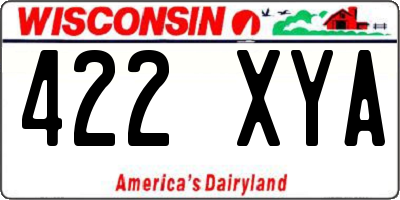 WI license plate 422XYA