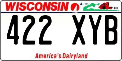 WI license plate 422XYB