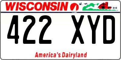 WI license plate 422XYD