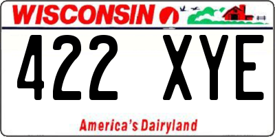 WI license plate 422XYE