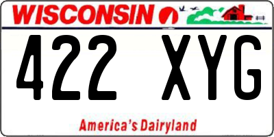 WI license plate 422XYG