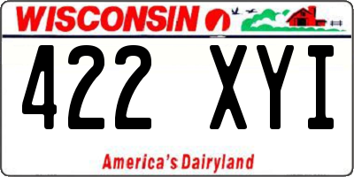 WI license plate 422XYI