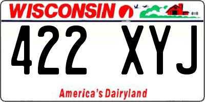 WI license plate 422XYJ
