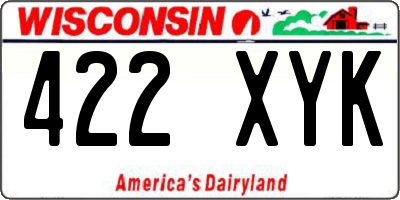 WI license plate 422XYK