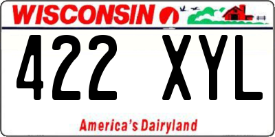 WI license plate 422XYL