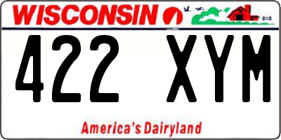 WI license plate 422XYM
