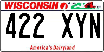 WI license plate 422XYN