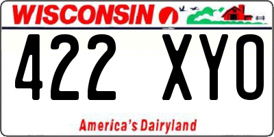 WI license plate 422XYO